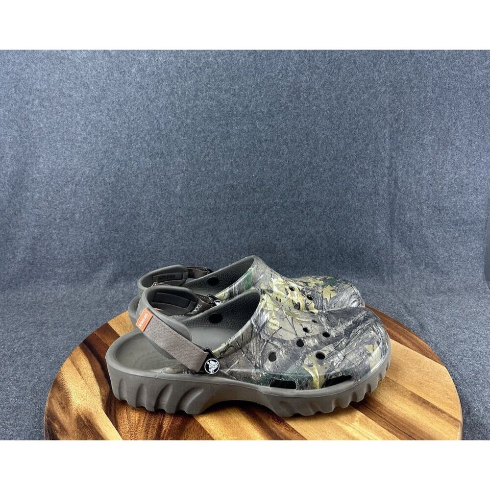 CROCS Gray and Green Slip-On Loafers